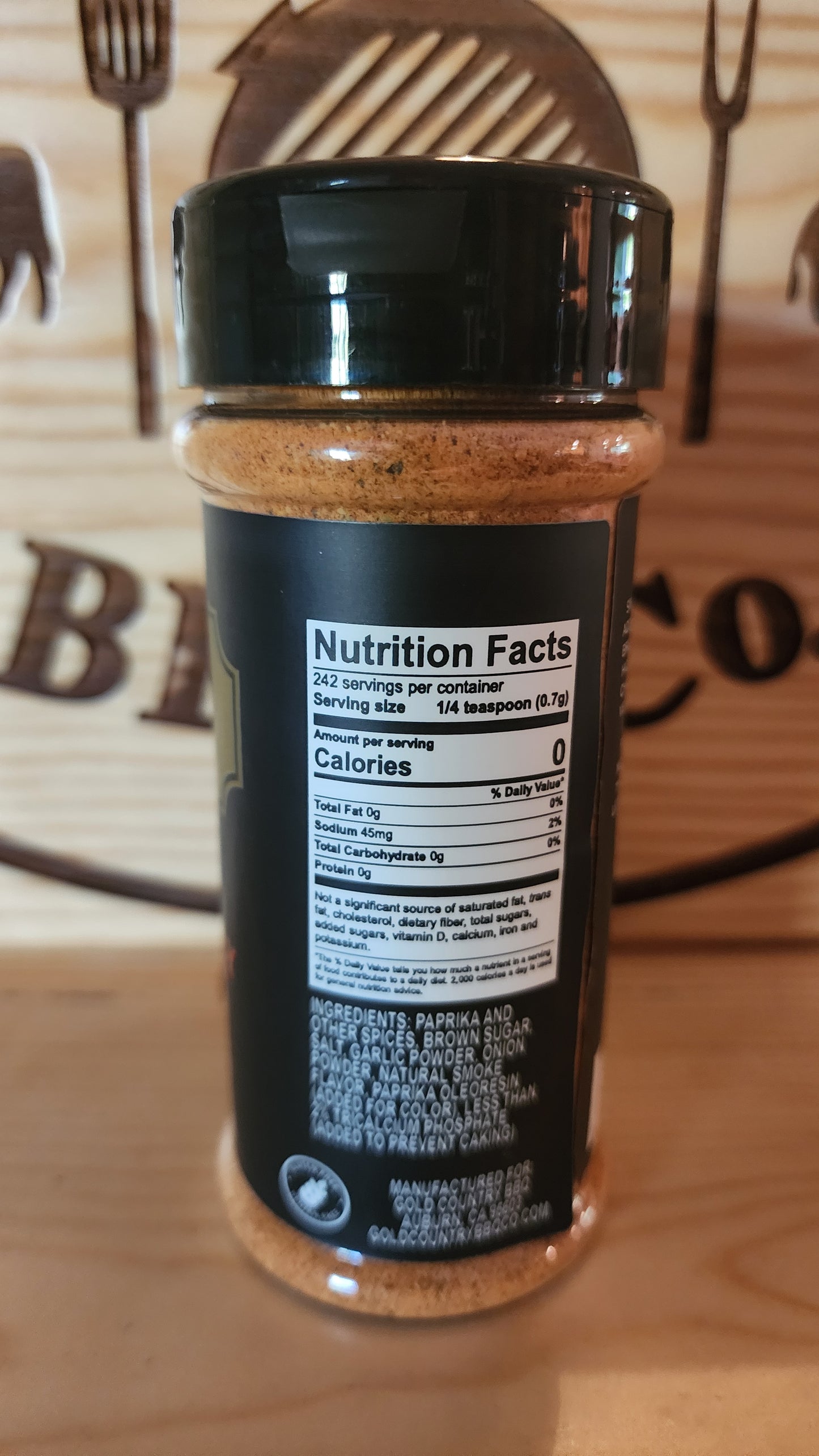 Sweet Smokey Gold Spice Rub 6oz